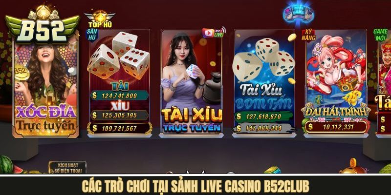 Khám phá các trò chơi live cá cược casino ăn khách nhất