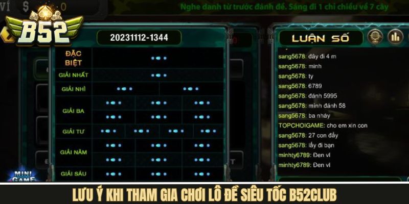Những điều quan trọng cần nắm khi tham gia lô đề siêu tốc B52Club
